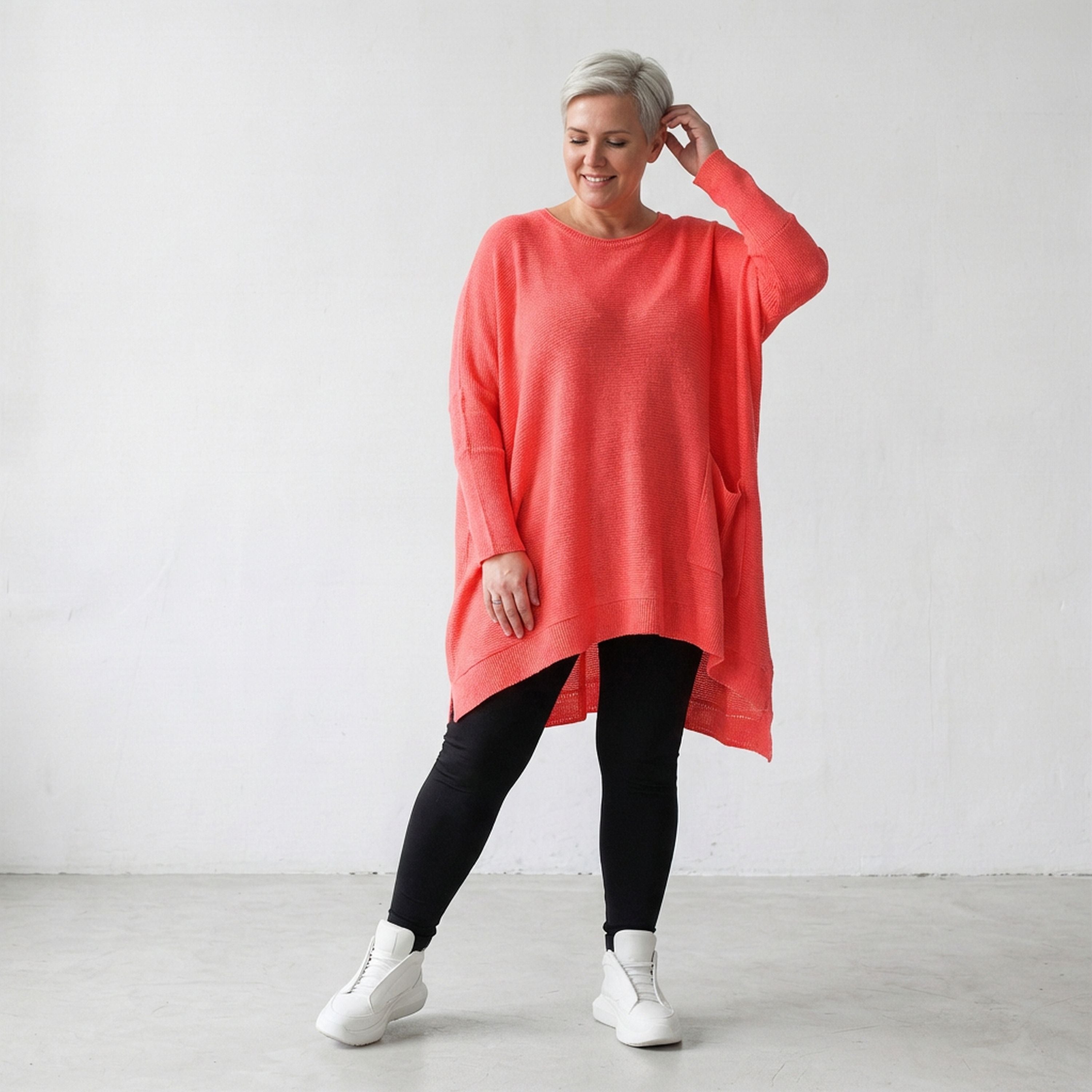 AKH Fashion Shirt 2307 Strick, KorallRot