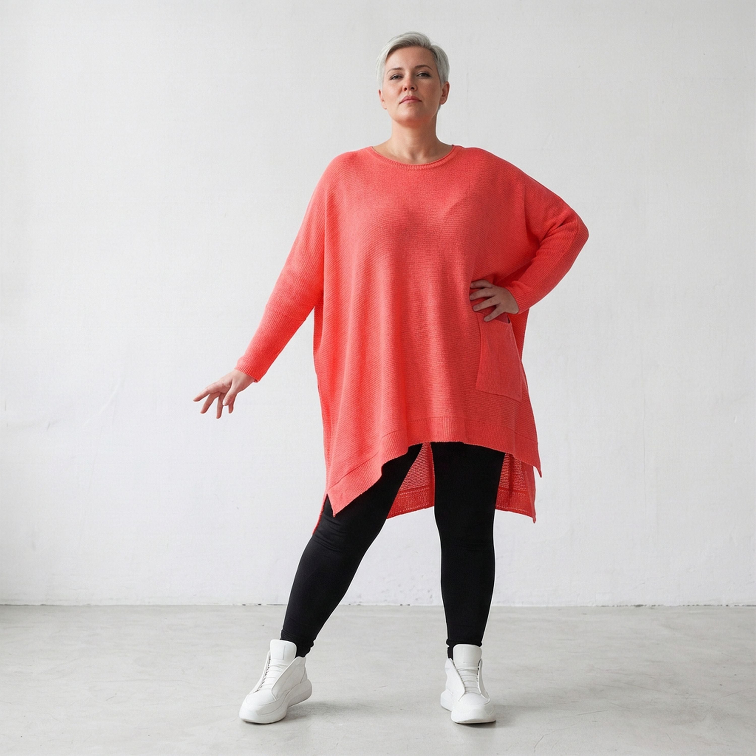 AKH Fashion Shirt 2307 Strick, KorallRot