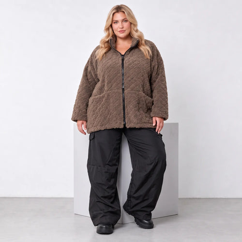 AKH Fashion · Jacke · CuddlySuede · 7104 · ChocoCheck