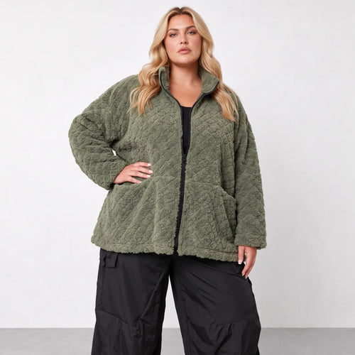 AKH Fashion · Jacke · CuddlySuede · 7104 · KhakiCheck