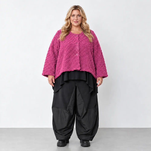AKH Fashion · Jacke · CuddlySuede · 6073 · BerryCheck