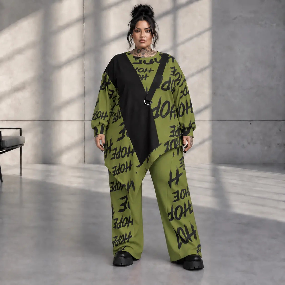 Funky Diva · Shirt · CrossDiva · KD551 · OliveGreen