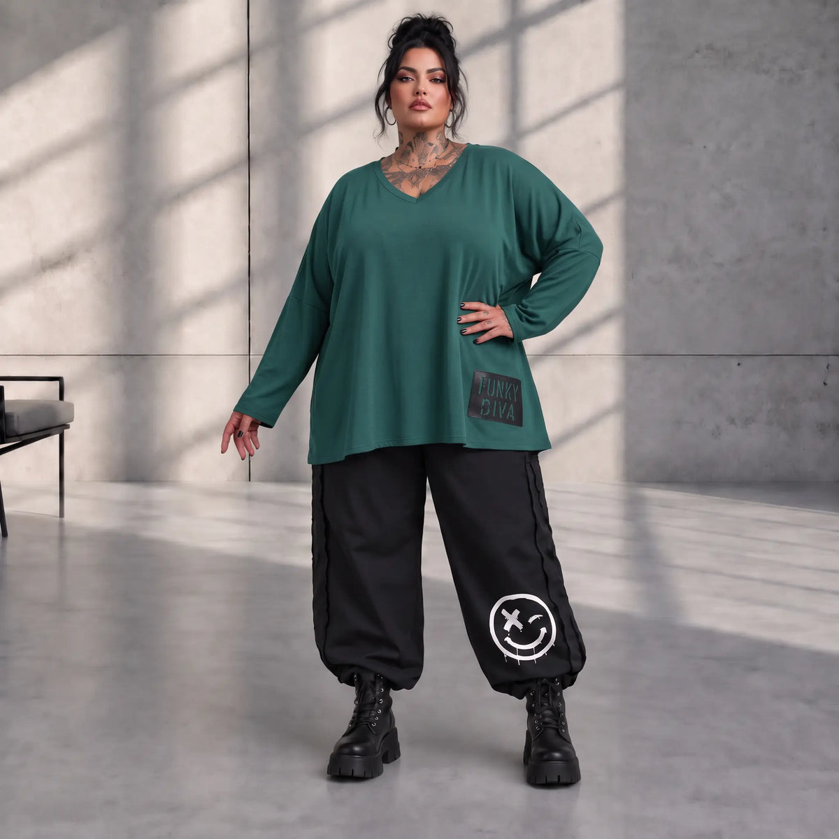 Funky Diva · Shirt · EasyDiva · K666D · TannenGreen