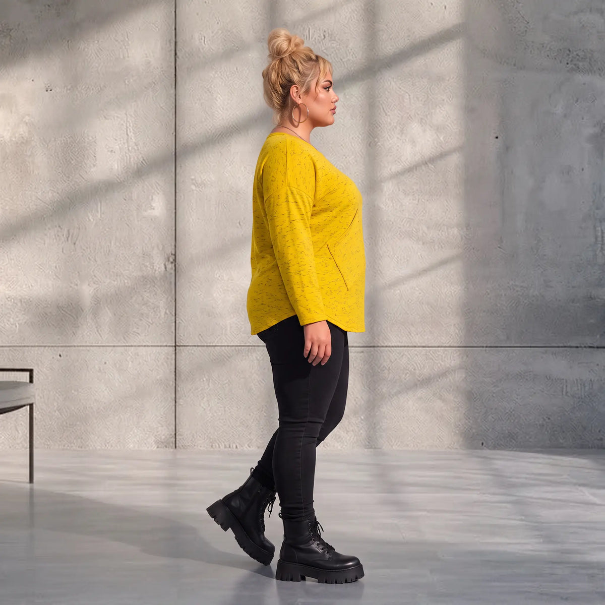 Funky Diva · Shirt · MelangeDiva · F660 · HoneyYellow