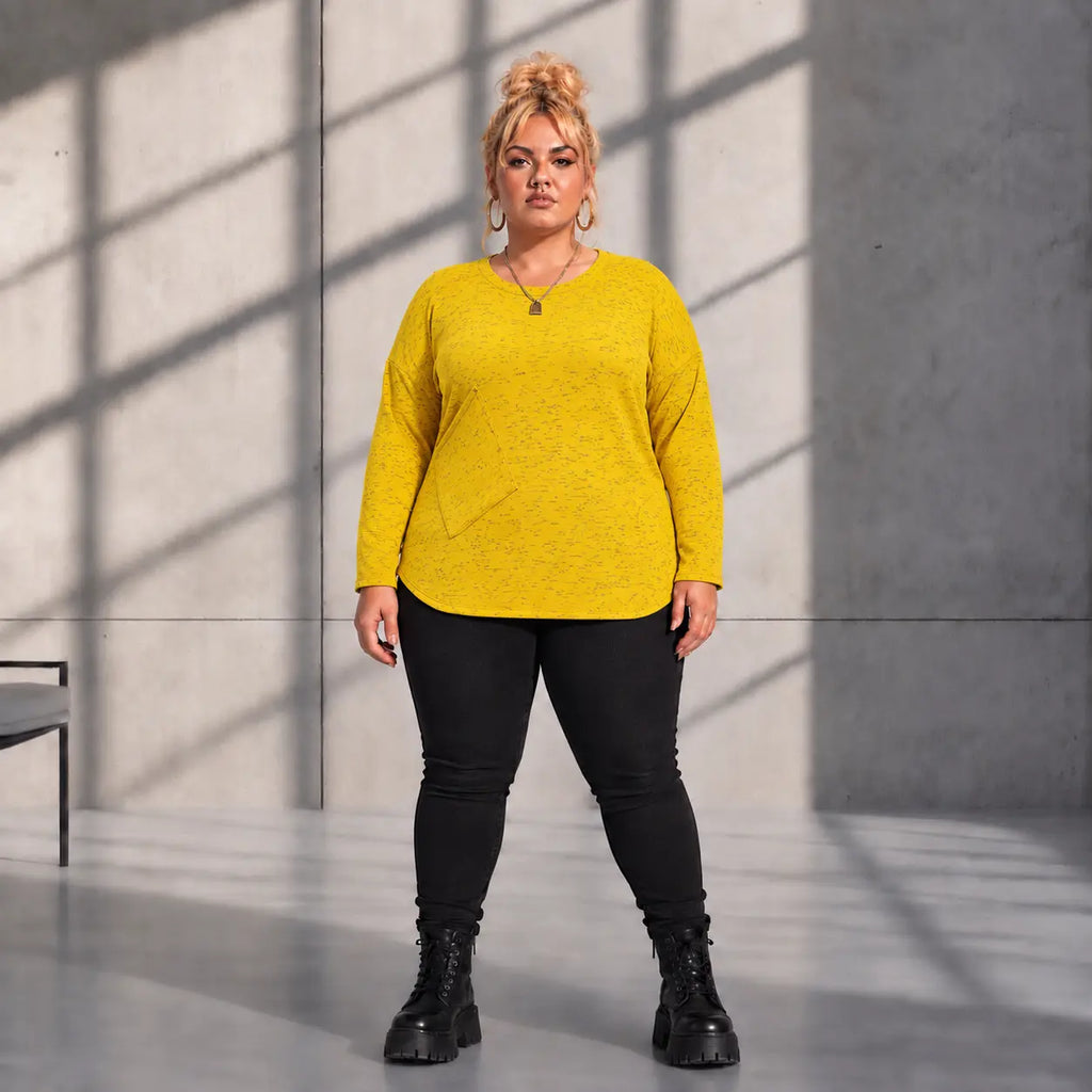 Funky Diva · Shirt · MelangeDiva · F660 · HoneyYellow