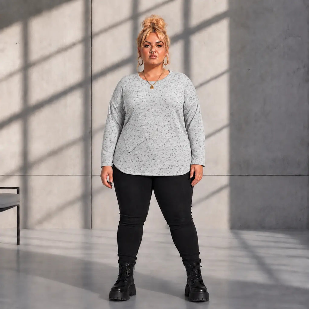 Funky Diva · Shirt · MelangeDiva · F660 · DustyGrey