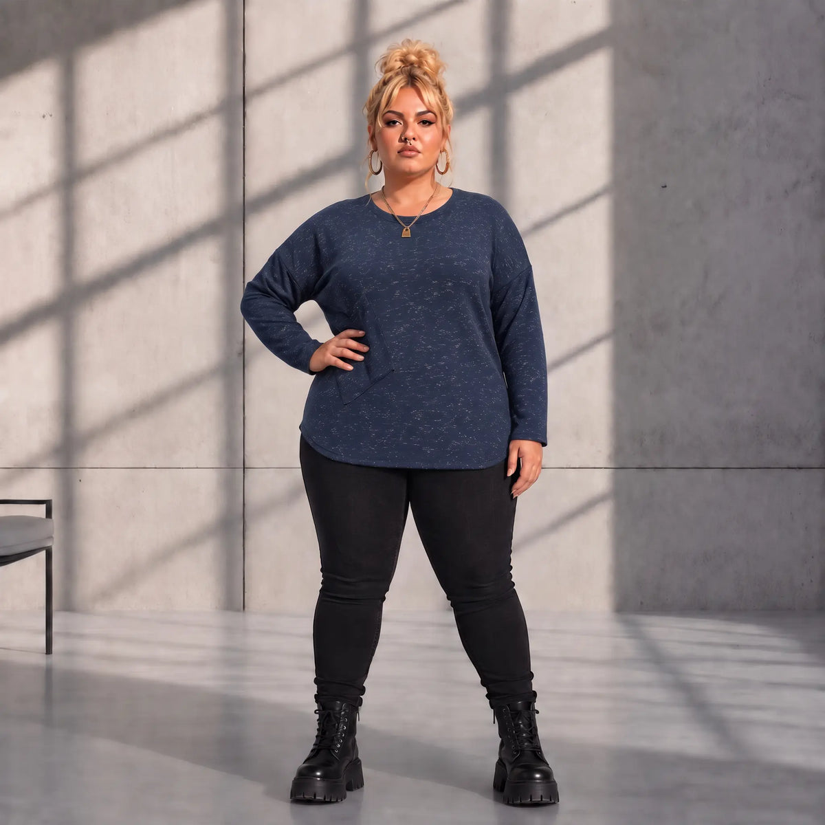 Funky Diva · Shirt · MelangeDiva · F660 · WinterBlue