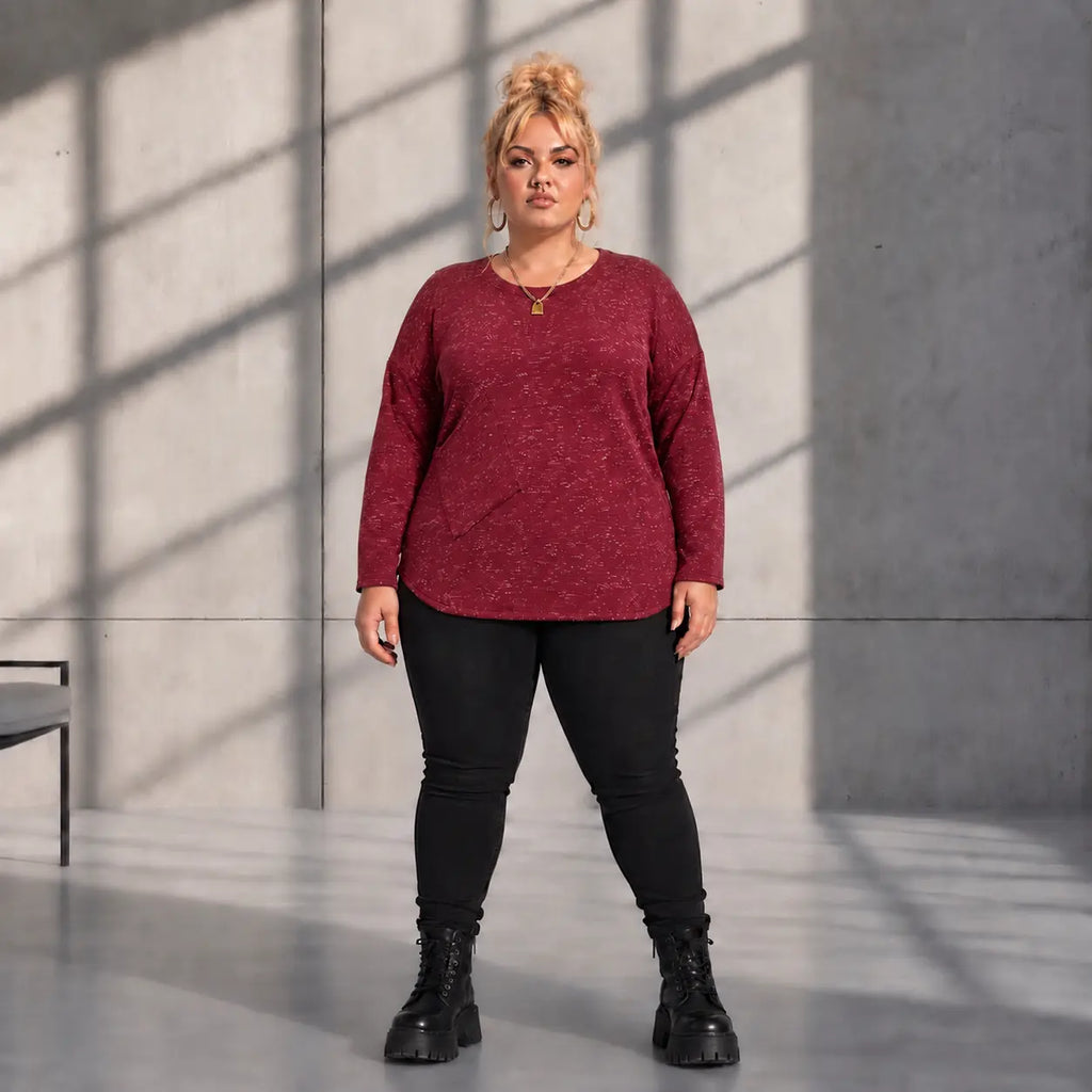 Funky Diva · Shirt · MelangeDiva · F660 · CozyWine