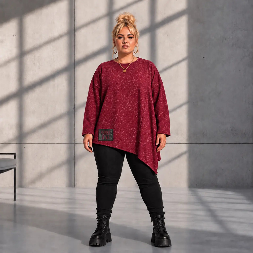 Funky Diva · Shirt · MelangeDiva · F440 · CozyWine