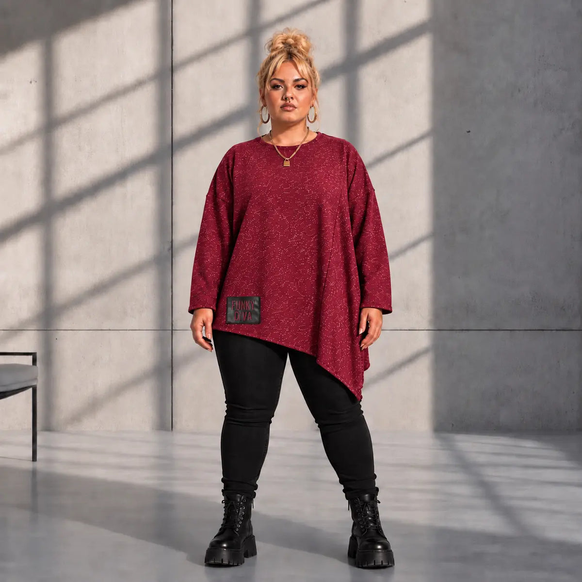 Funky Diva · Shirt · MelangeDiva · F440 · CozyWine