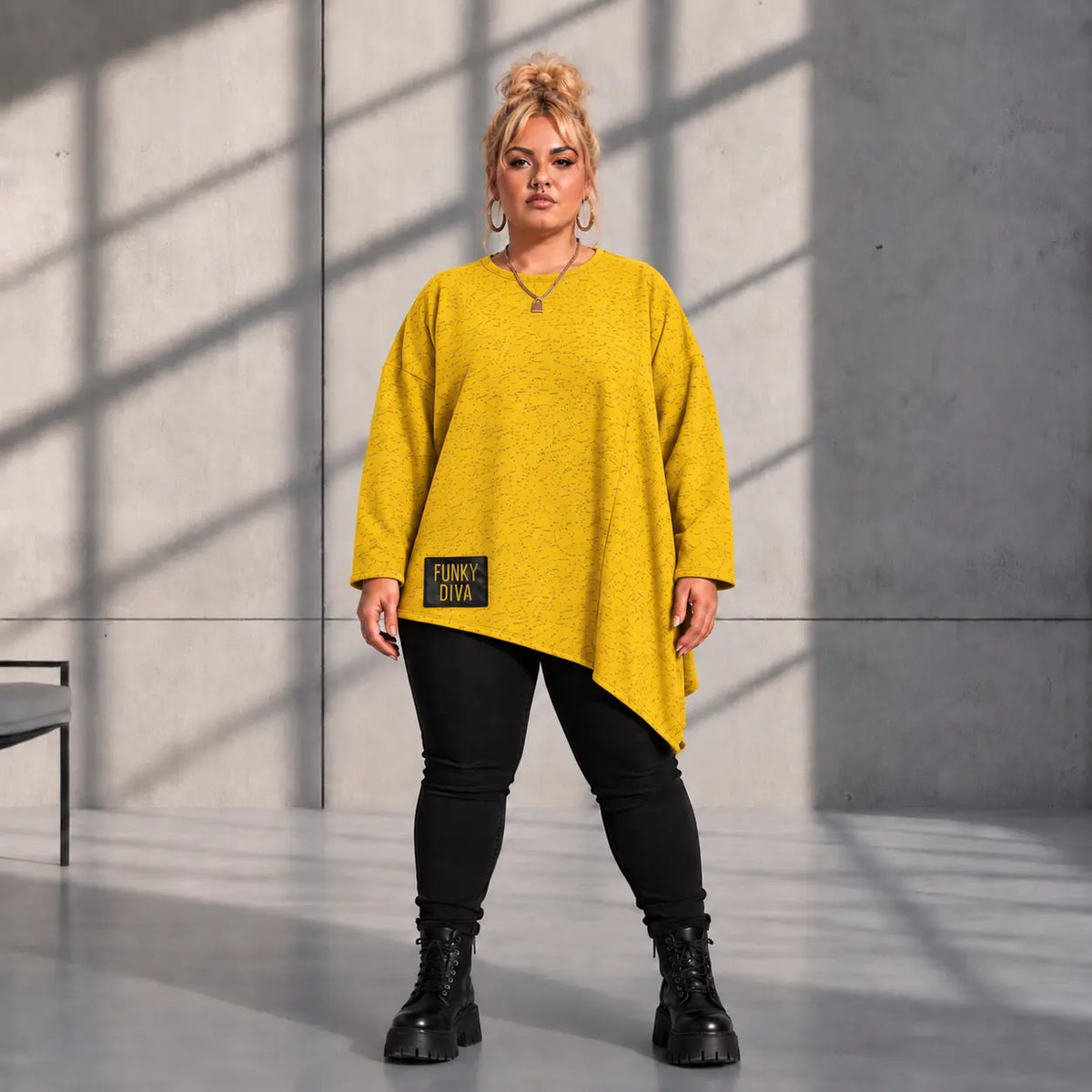 Funky Diva · Shirt · MelangeDiva · F440 · HoneyYellow