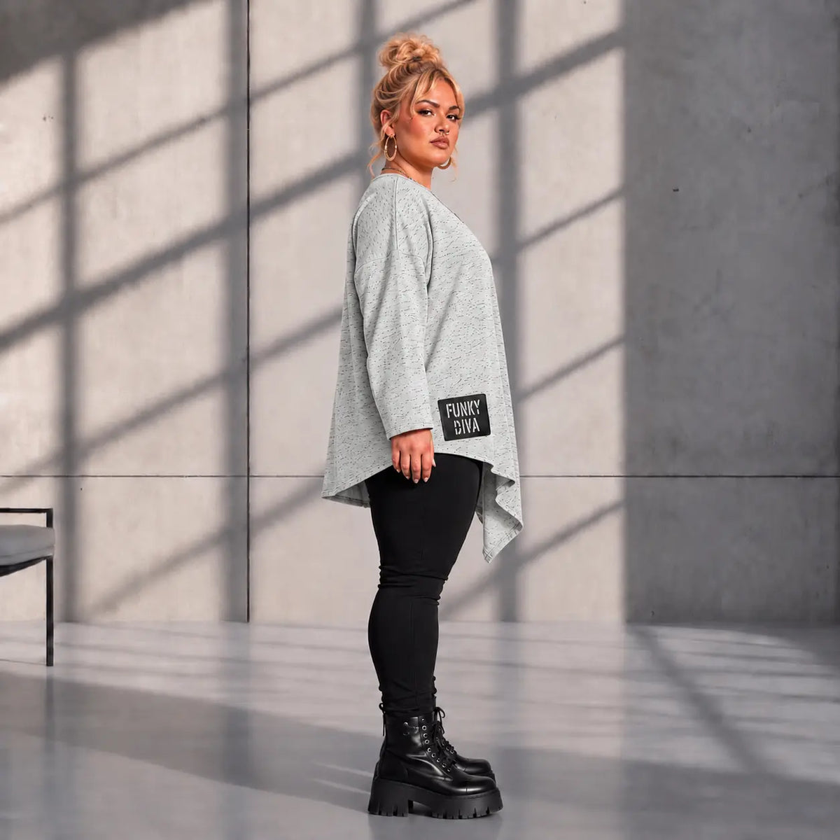 Funky Diva · Shirt · MelangeDiva · F440 · DustyGrey
