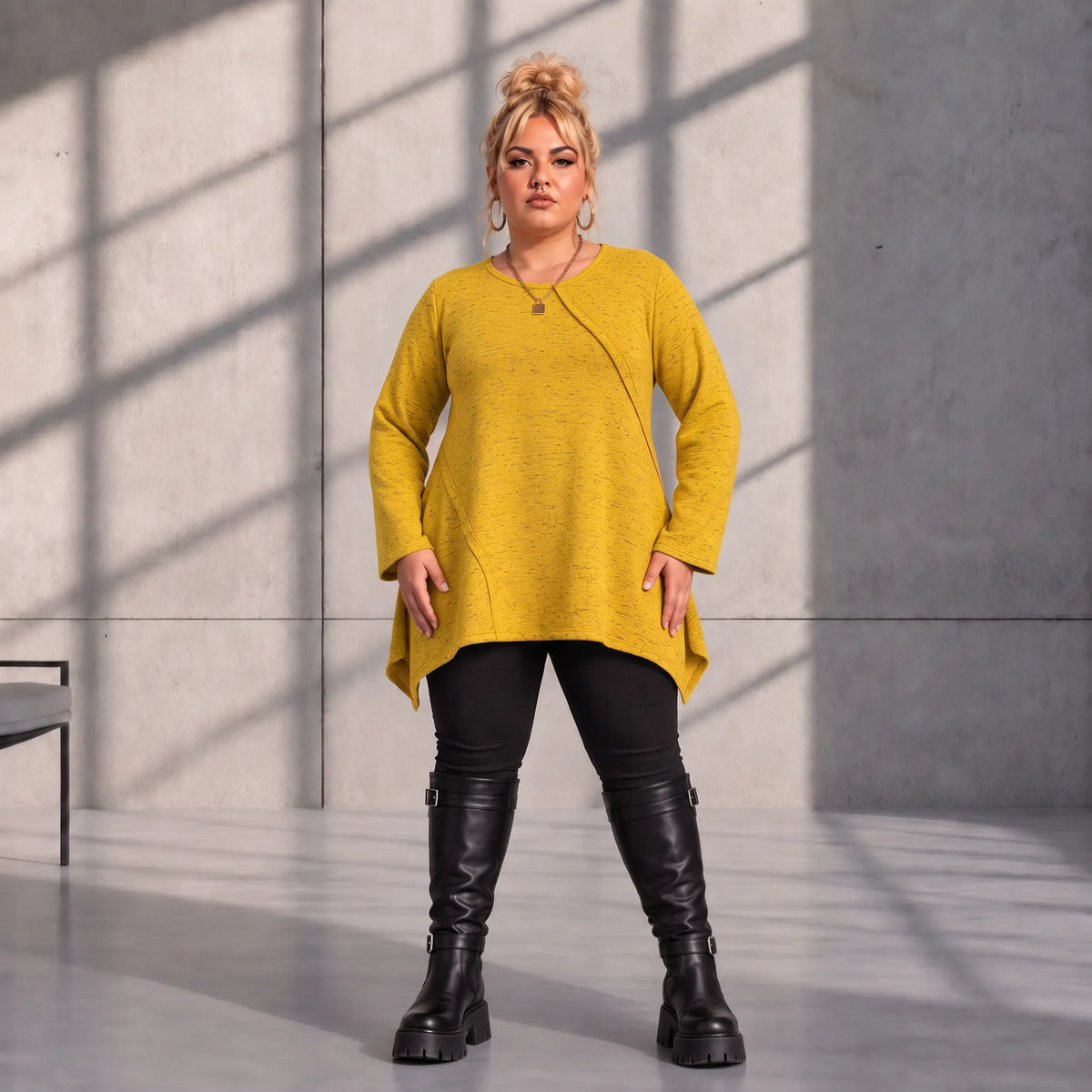 Funky Diva · Shirt · MelangeDiva · F776 · HoneyYellow