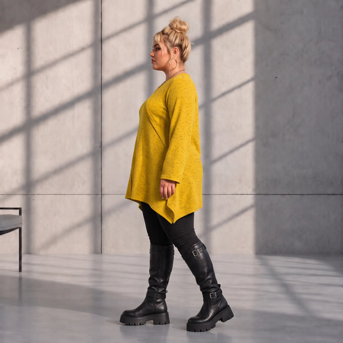 Funky Diva · Shirt · MelangeDiva · F776 · HoneyYellow