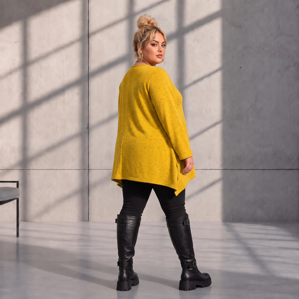 Funky Diva · Shirt · MelangeDiva · F776 · HoneyYellow