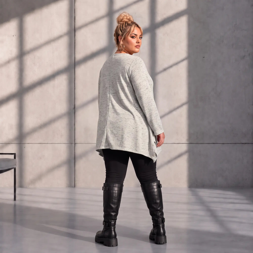 Funky Diva · Shirt · MelangeDiva · F776 · DustyGrey