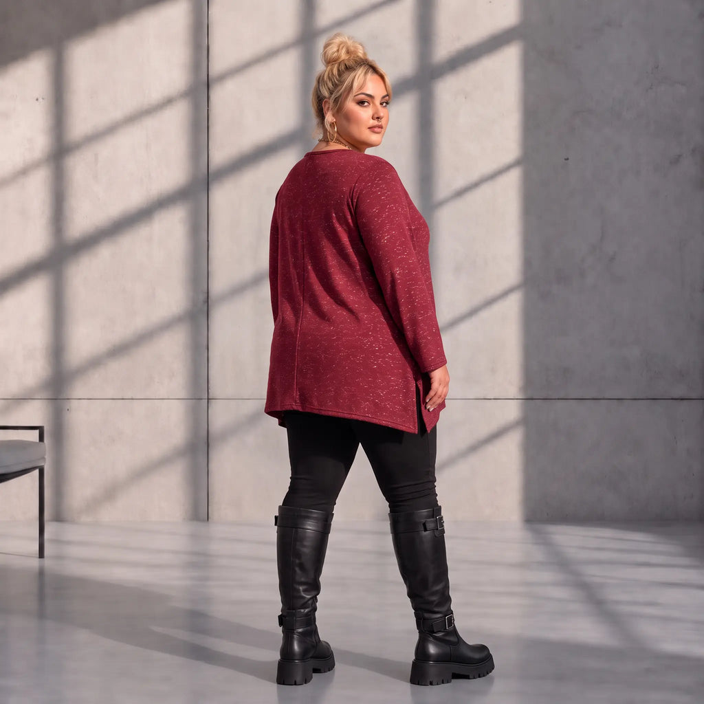 Funky Diva · Shirt · MelangeDiva · F776 · CozyWine