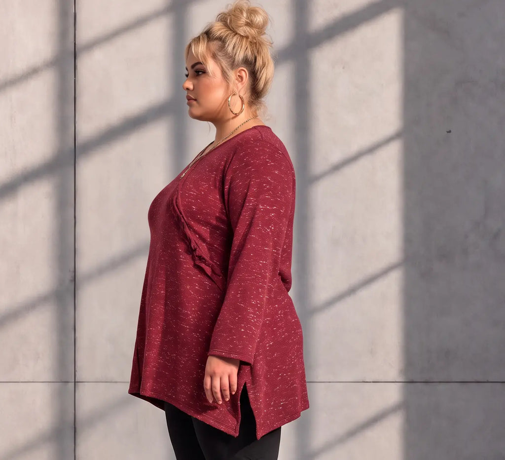 Funky Diva · Shirt · MelangeDiva · F776 · CozyWine