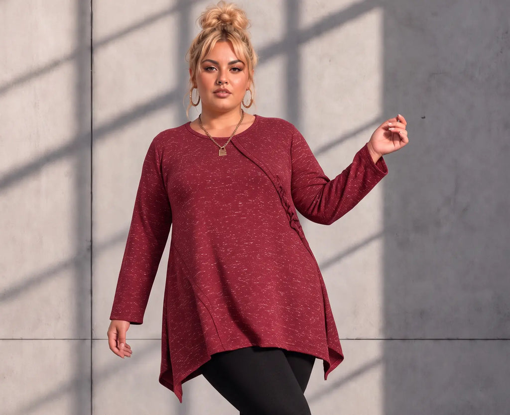 Funky Diva · Shirt · MelangeDiva · F776 · CozyWine
