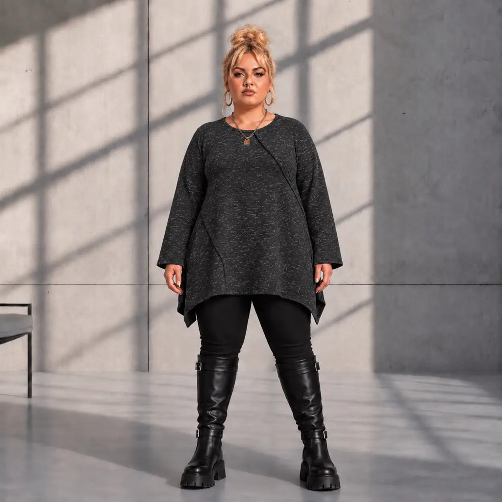 Funky Diva · Shirt · MelangeDiva · F776 · NightBlack