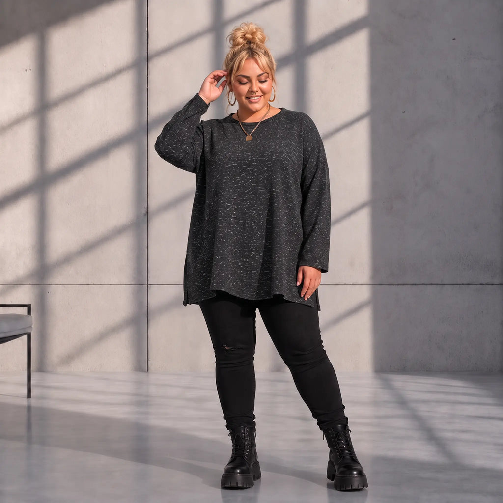 Funky Diva · Shirt · MelangeDiva · F554 · NightBlack