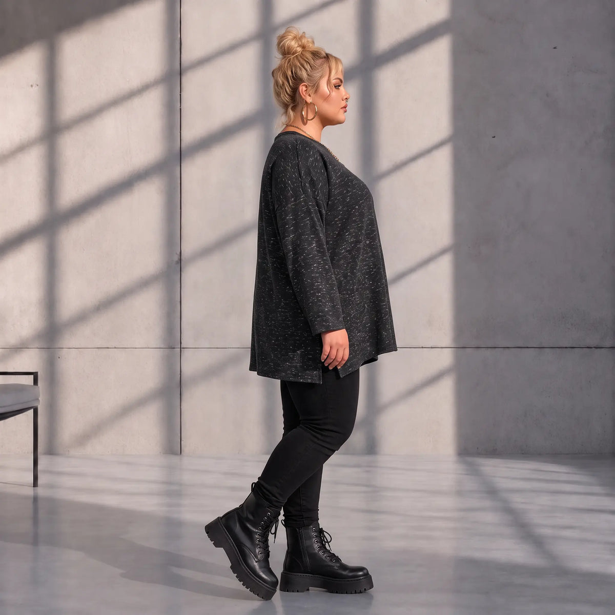 Funky Diva · Shirt · MelangeDiva · F554 · NightBlack
