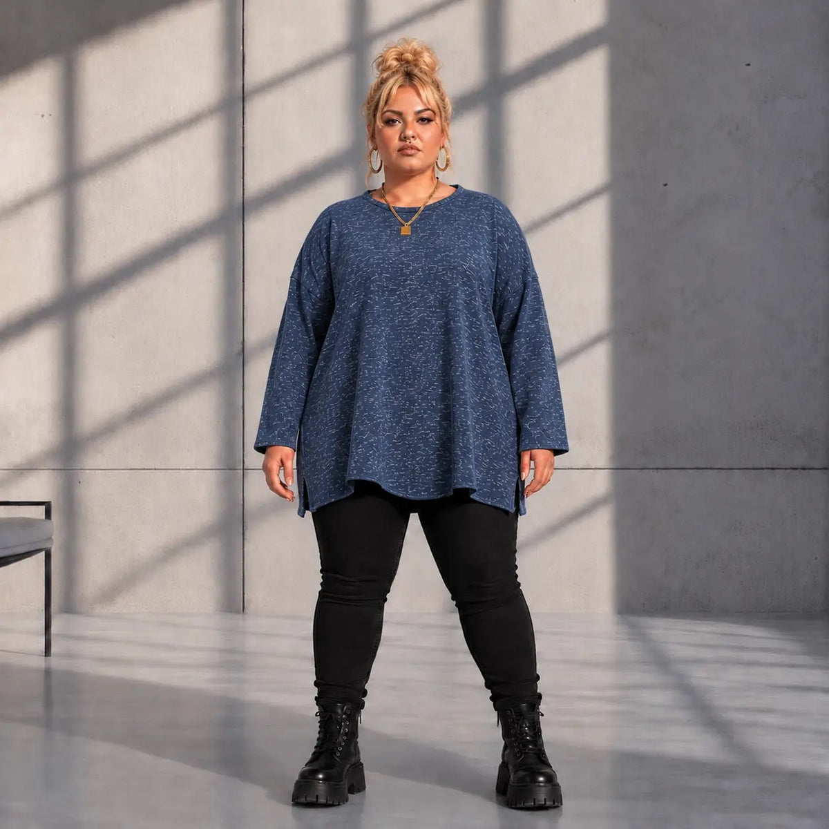 Funky Diva · Shirt · MelangeDiva · F554 · WinterBlue