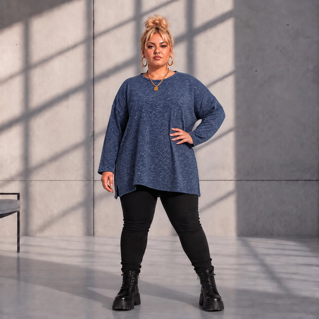 Funky Diva · Shirt · MelangeDiva · F554 · WinterBlue