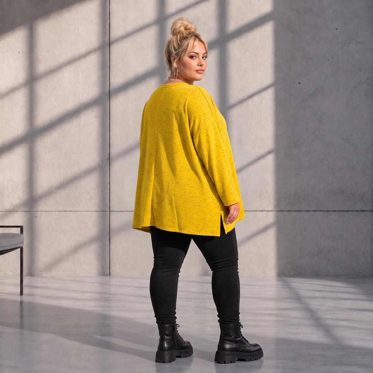 Funky Diva · Shirt · MelangeDiva · F554 · HoneyYellow