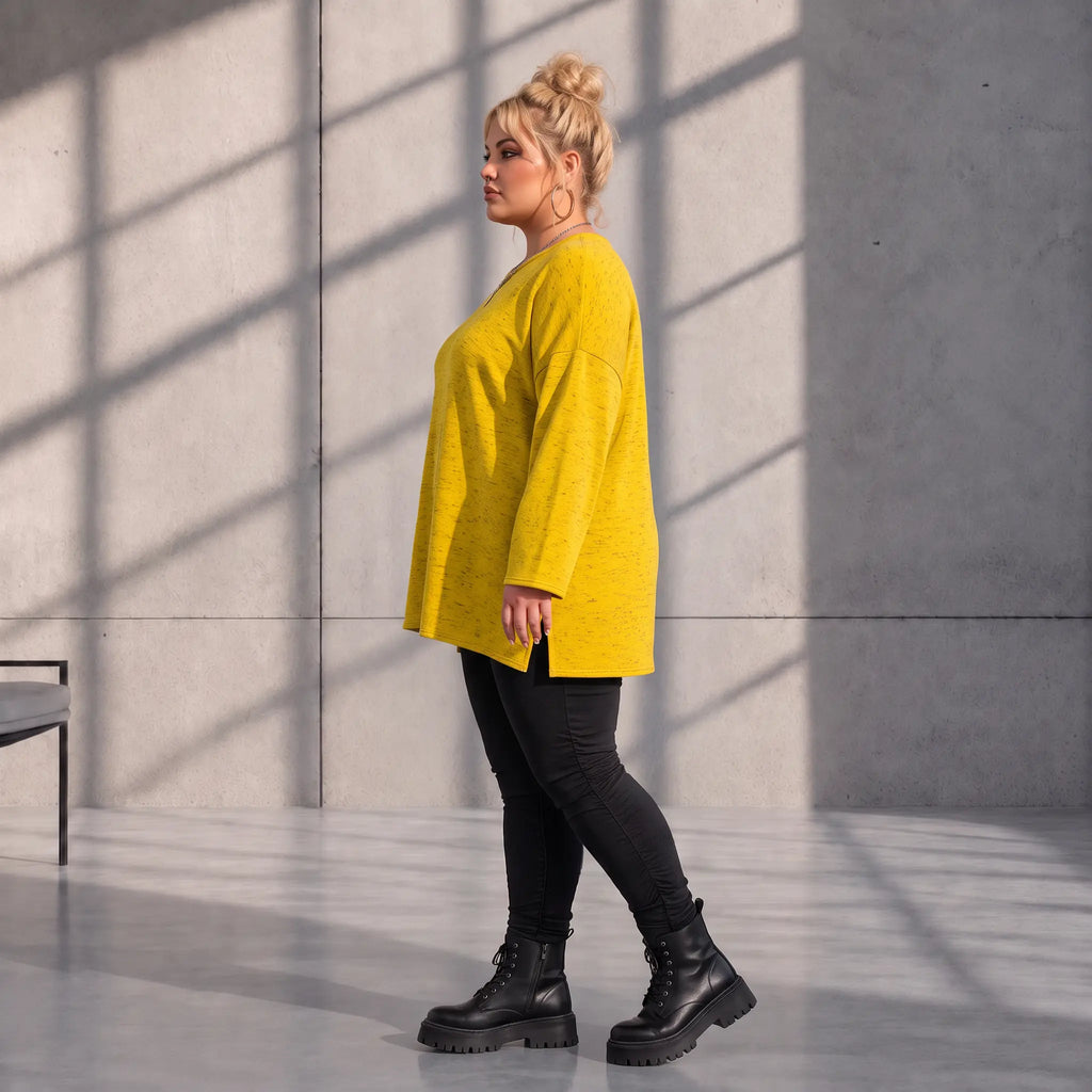 Funky Diva · Shirt · MelangeDiva · F554 · HoneyYellow