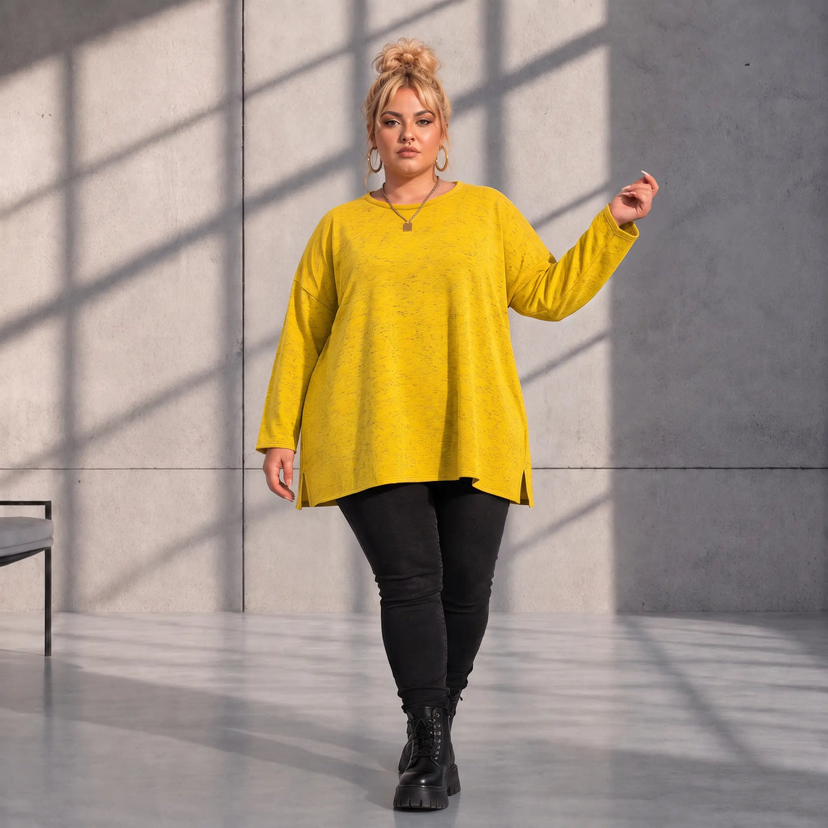 Funky Diva · Shirt · MelangeDiva · F554 · HoneyYellow