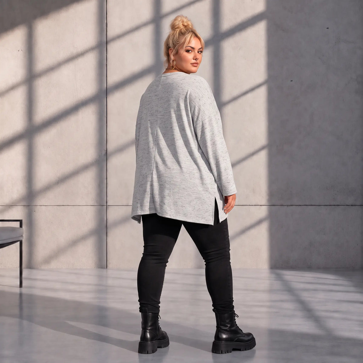Funky Diva · Shirt · MelangeDiva · F554 · DustyGrey