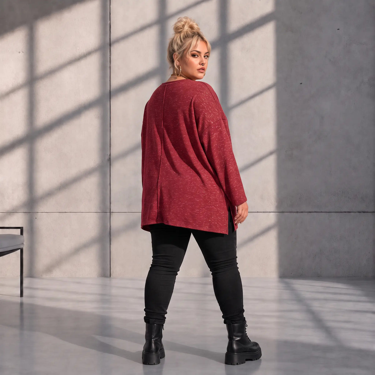 Funky Diva · Shirt · MelangeDiva · F554 · CozyWine