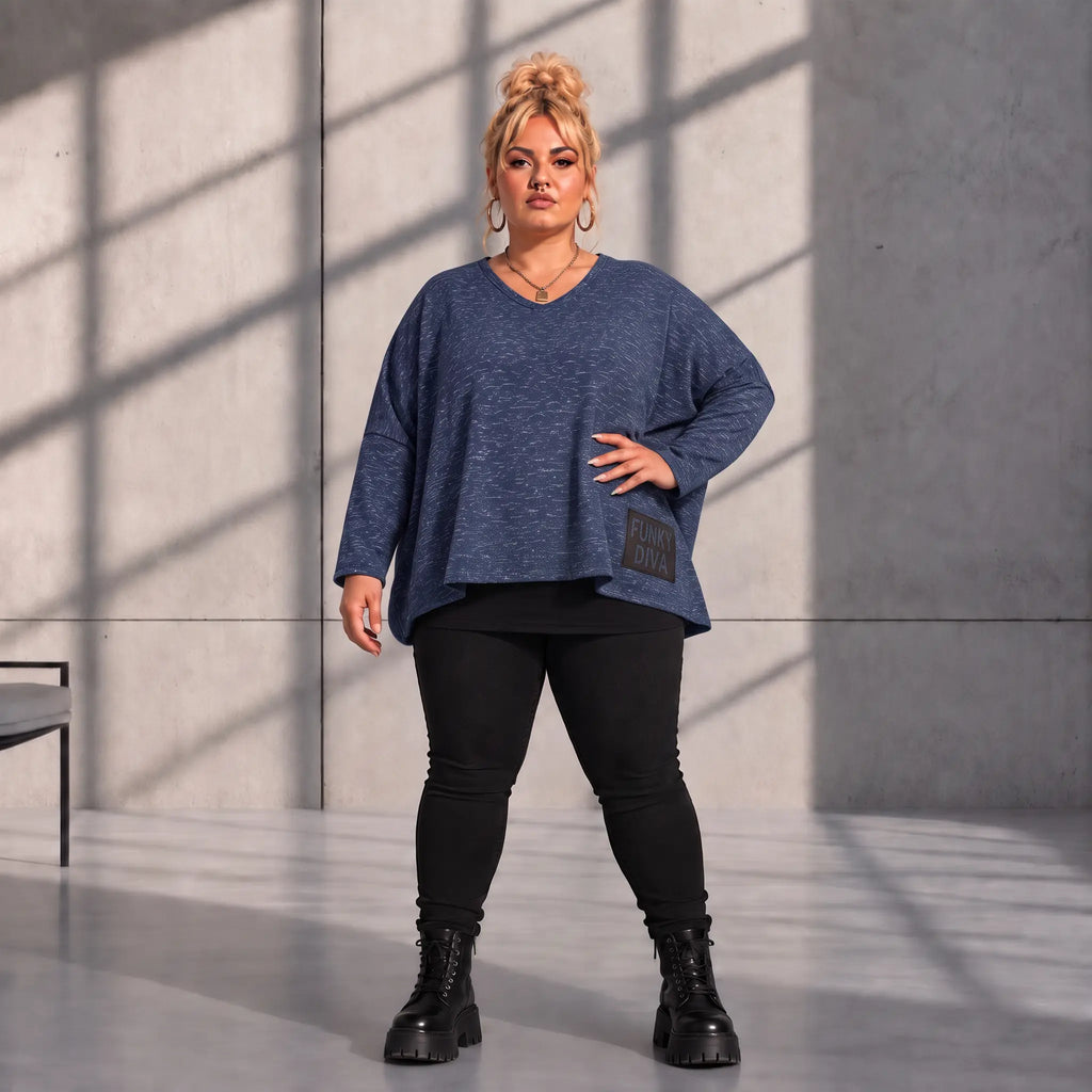 Funky Diva · Shirt · MelangeDiva · F323 · WinterBlue