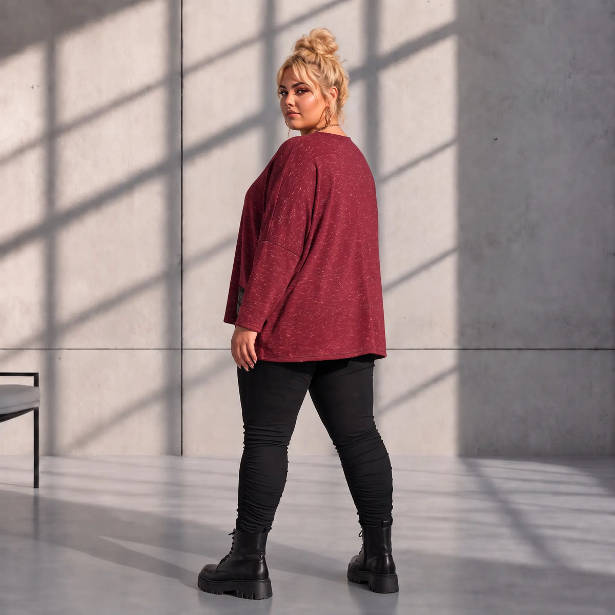 Funky Diva · Shirt · MelangeDiva · F323 · CozyWine