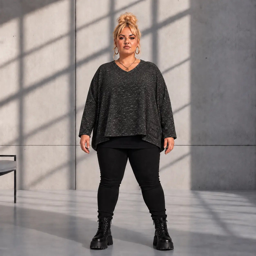 Funky Diva · Shirt · MelangeDiva · F323 · NightBlack