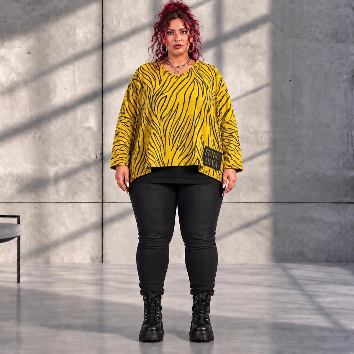 Funky Diva · Shirt · ZebraDiva · T900 · BlackYellow