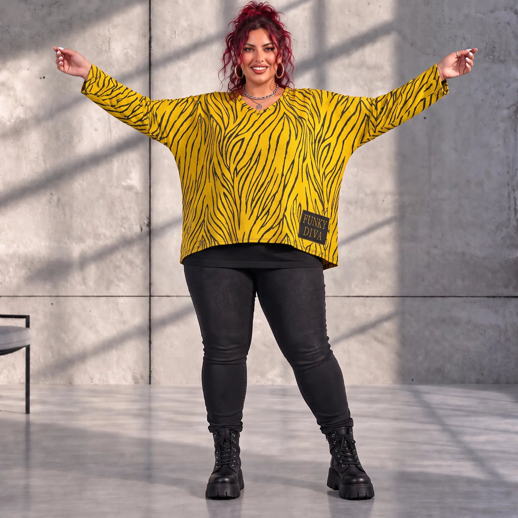 Funky Diva · Shirt · ZebraDiva · T900 · BlackYellow