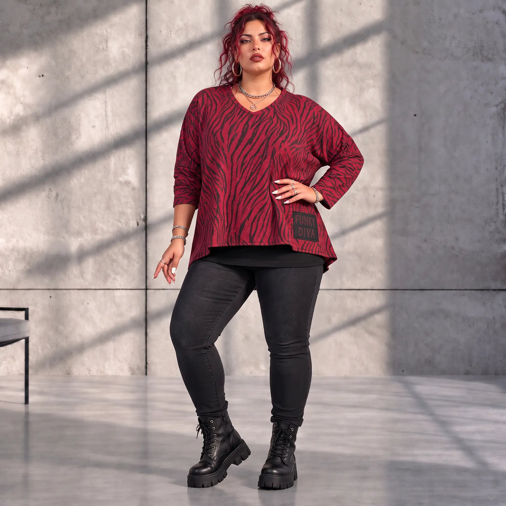 Funky Diva · Shirt · ZebraDiva · T900 · WineBlack