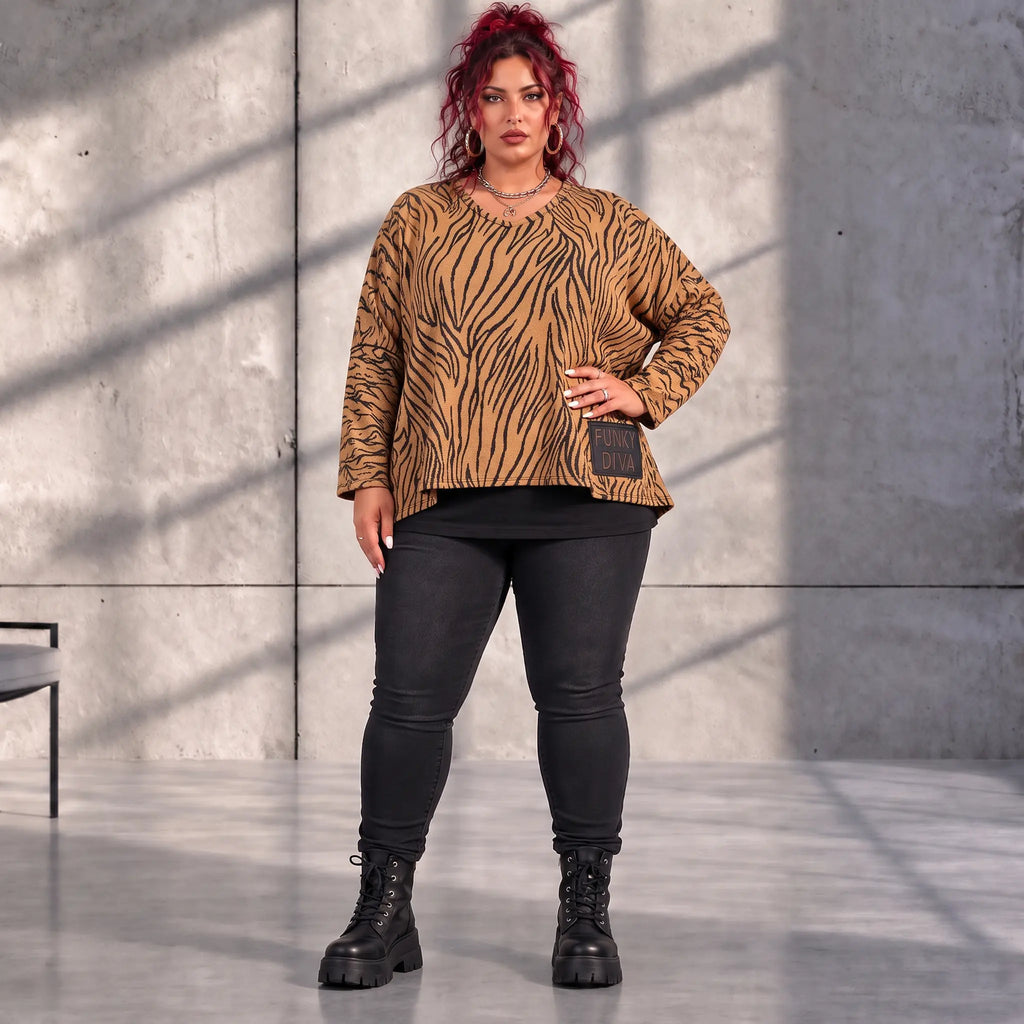 Funky Diva · Shirt · ZebraDiva · T900 · CocoBrown