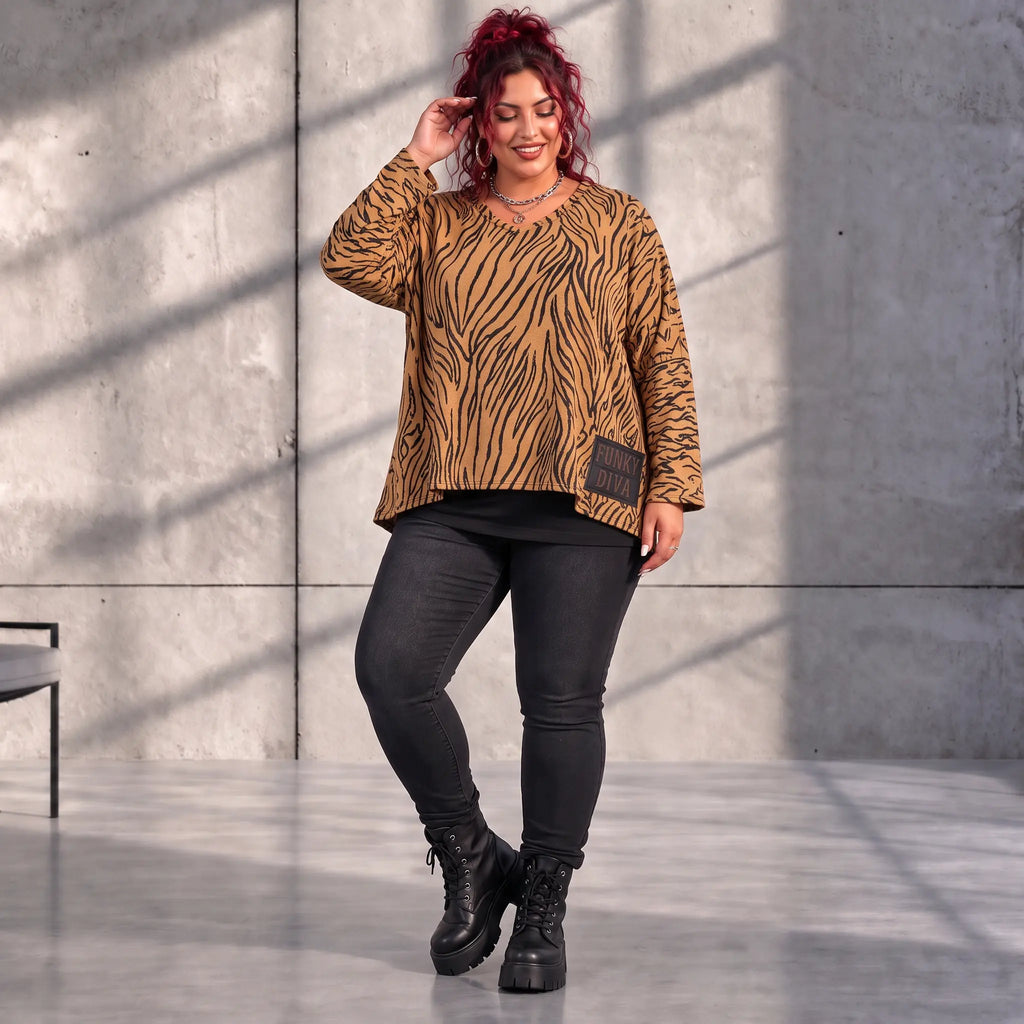 Funky Diva · Shirt · ZebraDiva · T900 · CocoBrown