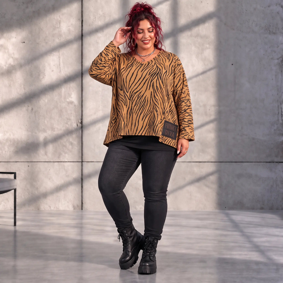 Funky Diva · Shirt · ZebraDiva · T900 · CocoBrown