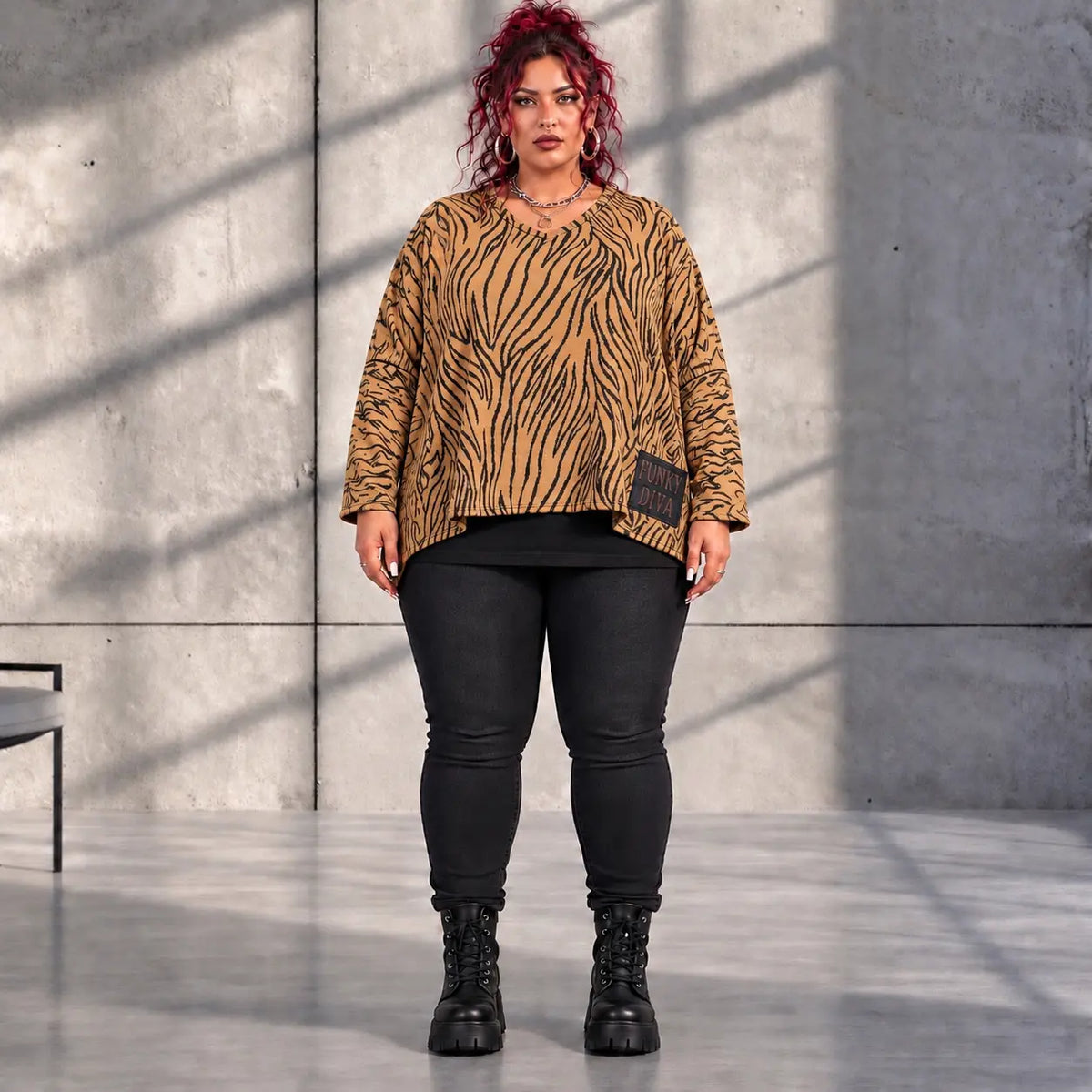 Funky Diva · Shirt · ZebraDiva · T900 · CocoBrown