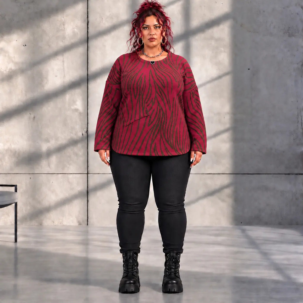 Funky Diva · Shirt · ZebraDiva · T555 · WineBrown