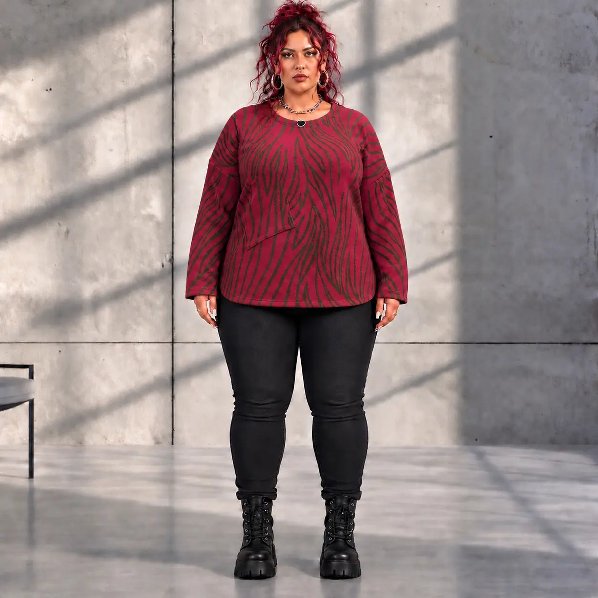 Funky Diva · Shirt · ZebraDiva · T555 · WineBrown