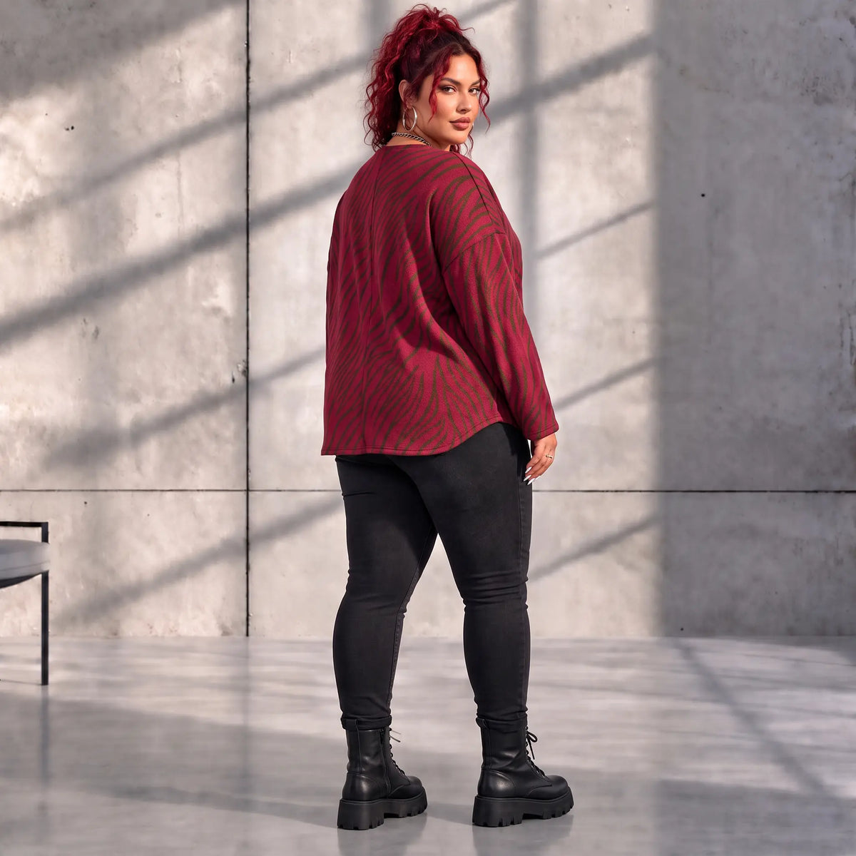 Funky Diva · Shirt · ZebraDiva · T555 · WineBrown