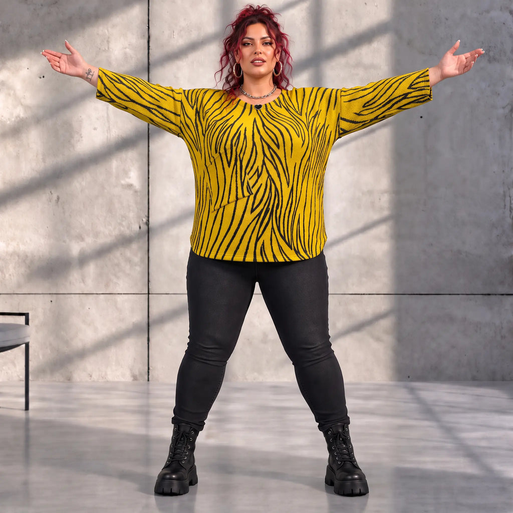 Funky Diva · Shirt · ZebraDiva · T555 · BlackYellow