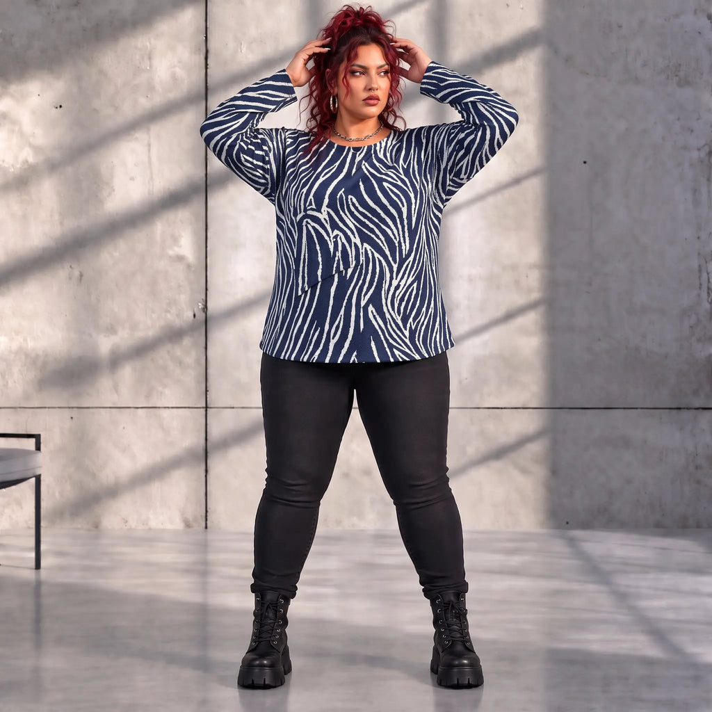 Funky Diva · Shirt · ZebraDiva · T555 · NavyWhite