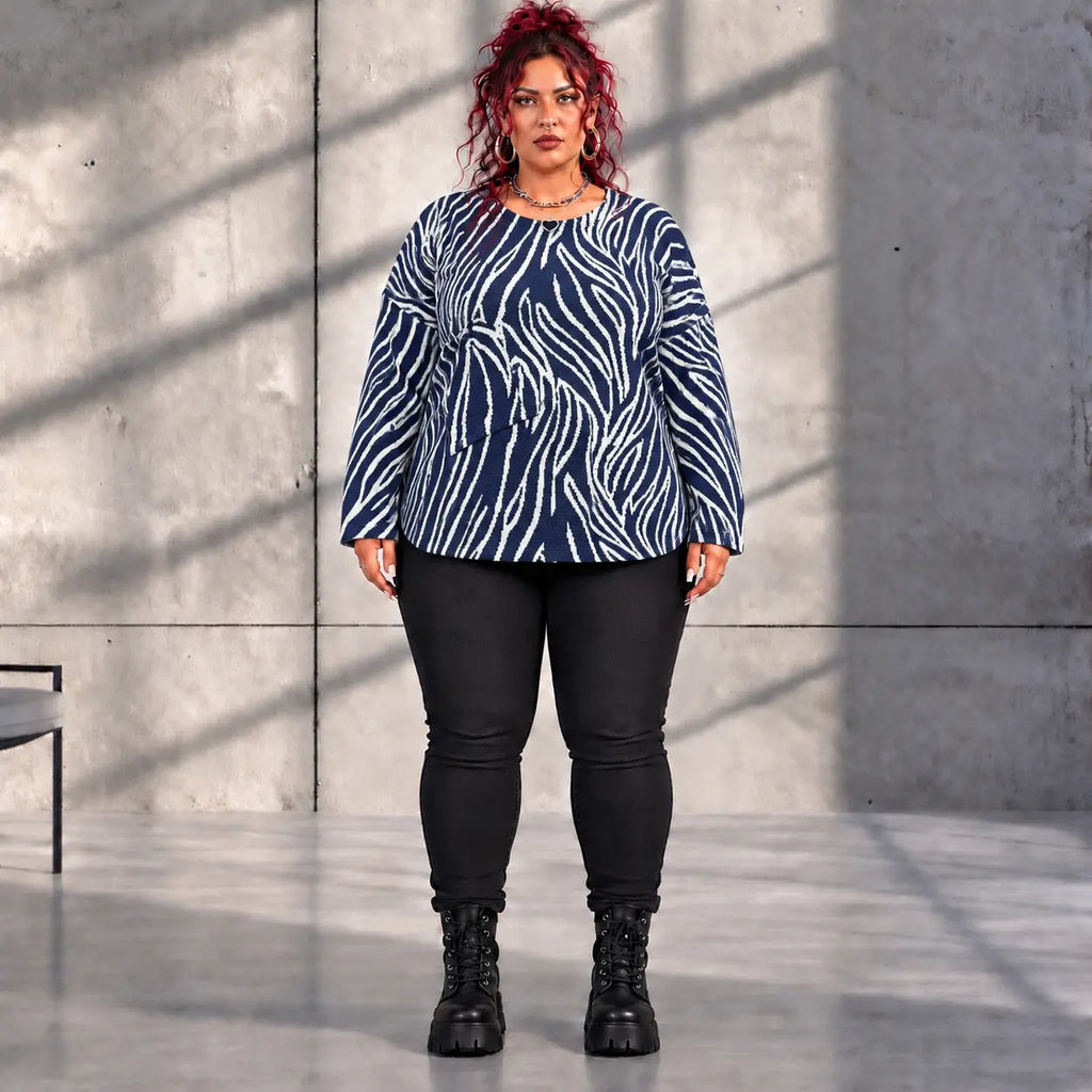 Funky Diva · Shirt · ZebraDiva · T555 · NavyWhite
