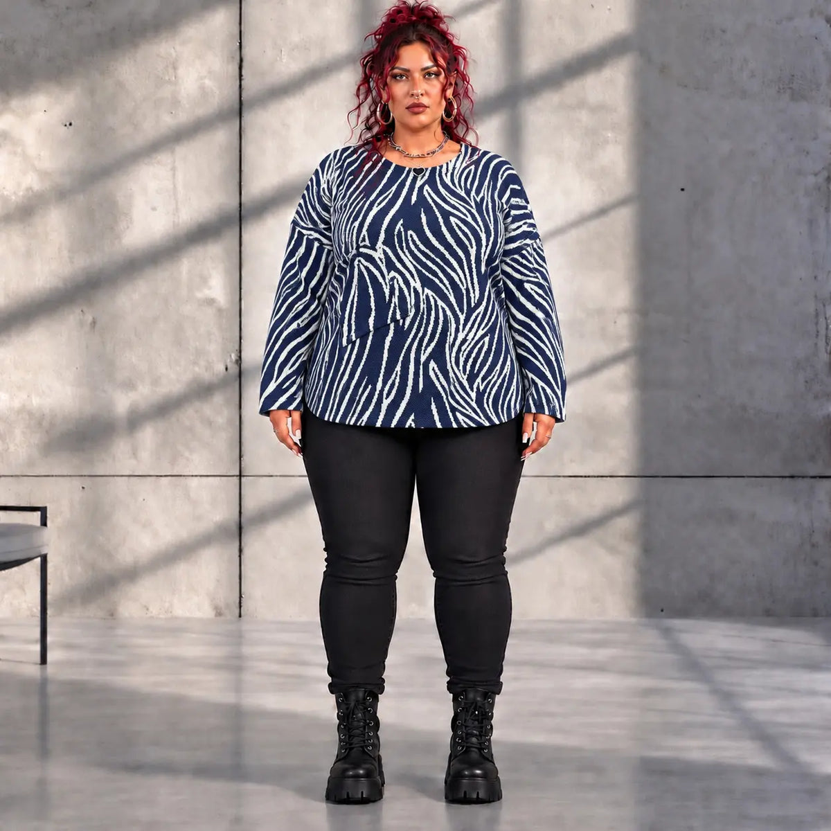 Funky Diva · Shirt · ZebraDiva · T555 · NavyWhite